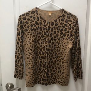 J Crew leopard wool cardigan